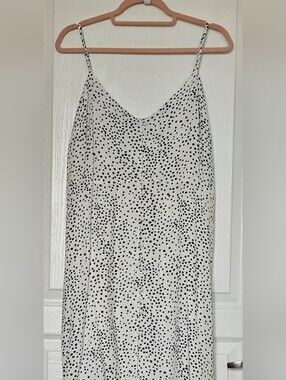 GAP White Navy Polka Dot Midi Dress – Size 14 Tall – Adjustable Straps